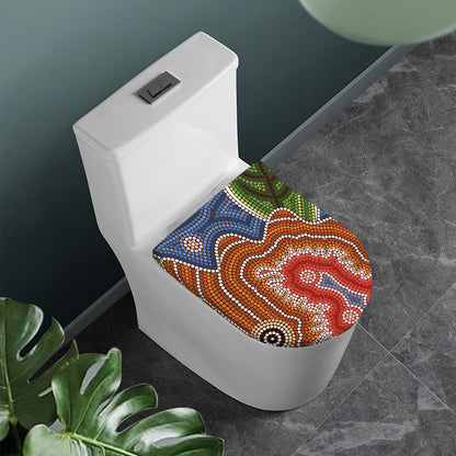 Australian Aboriginal Art Print Toilet Lid Cover