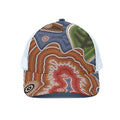 Australian Aboriginal Art Print White Mesh Trucker Hat