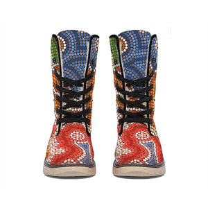 Australian Aboriginal Art Print Winter Boots