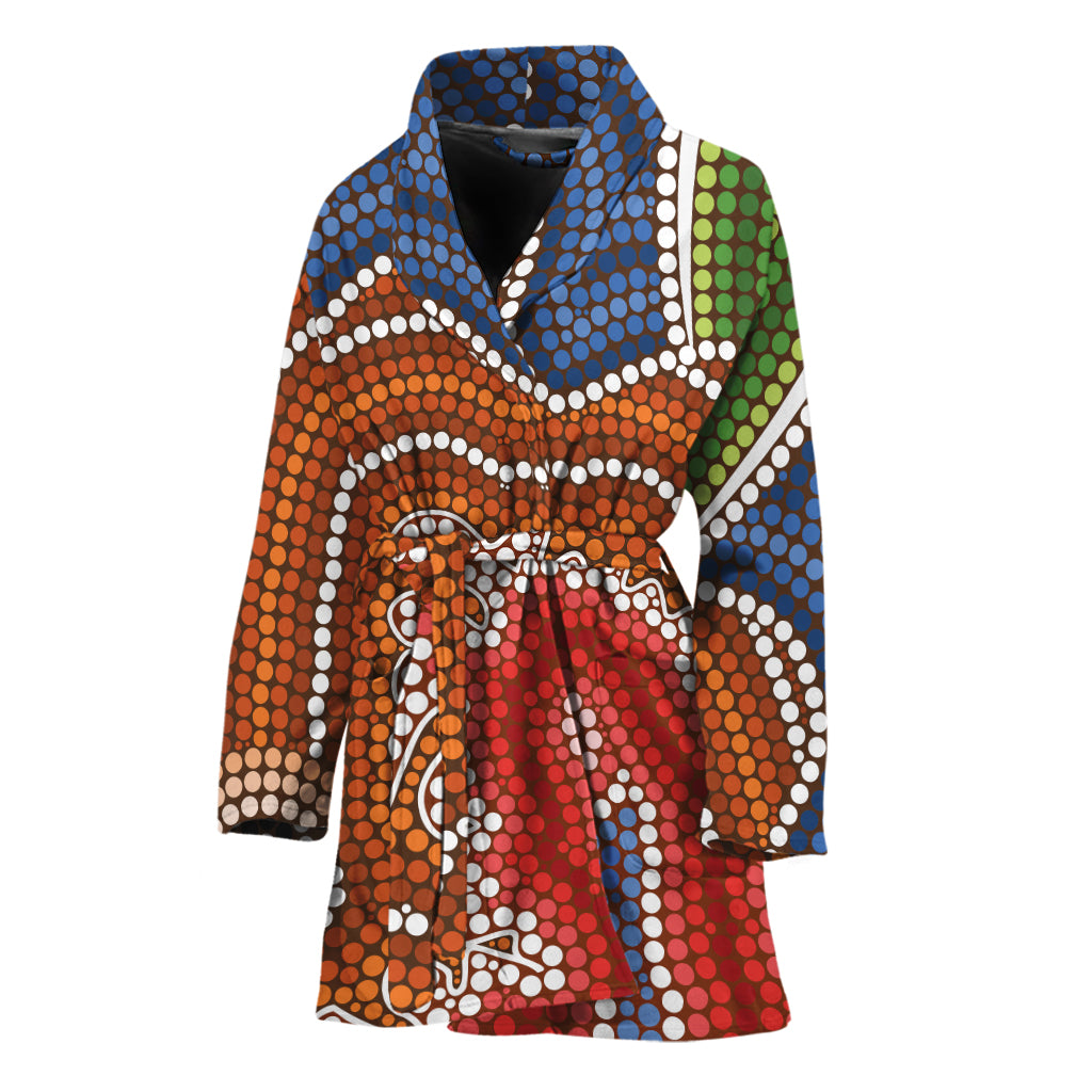 Australian Aboriginal Art Print Women's Bathrobe