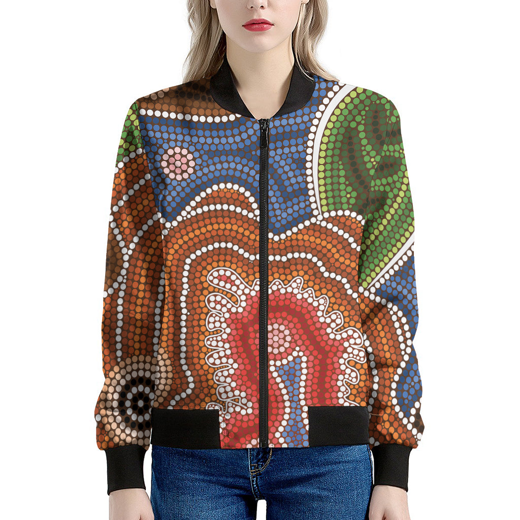 Australian Aboriginal Art Print Women's Bomber Jacket