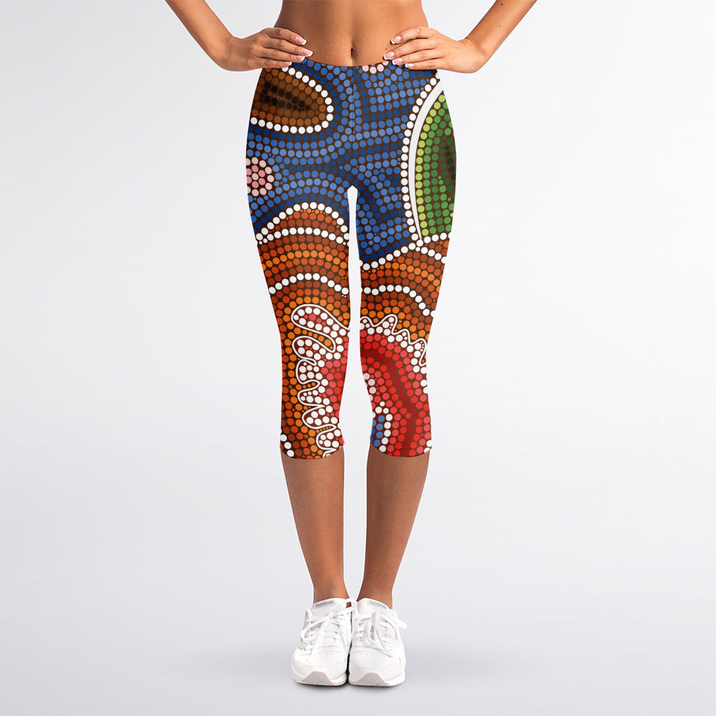 Australian Aboriginal Art Print Women's Capri Leggings
