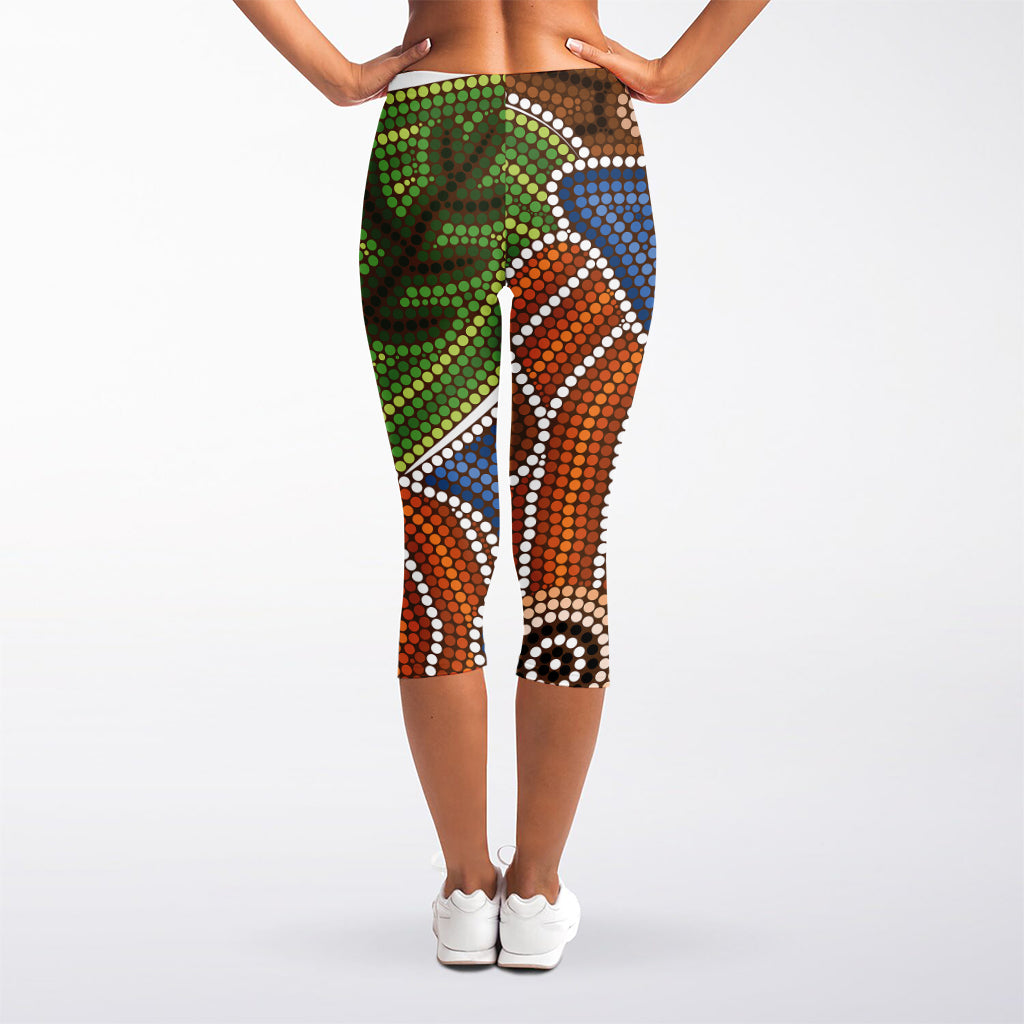 Australian Aboriginal Art Print Women's Capri Leggings