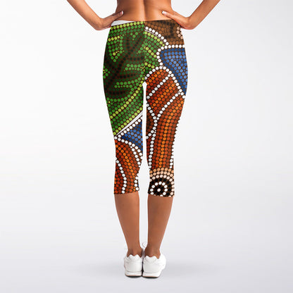 Australian Aboriginal Art Print Women's Capri Leggings