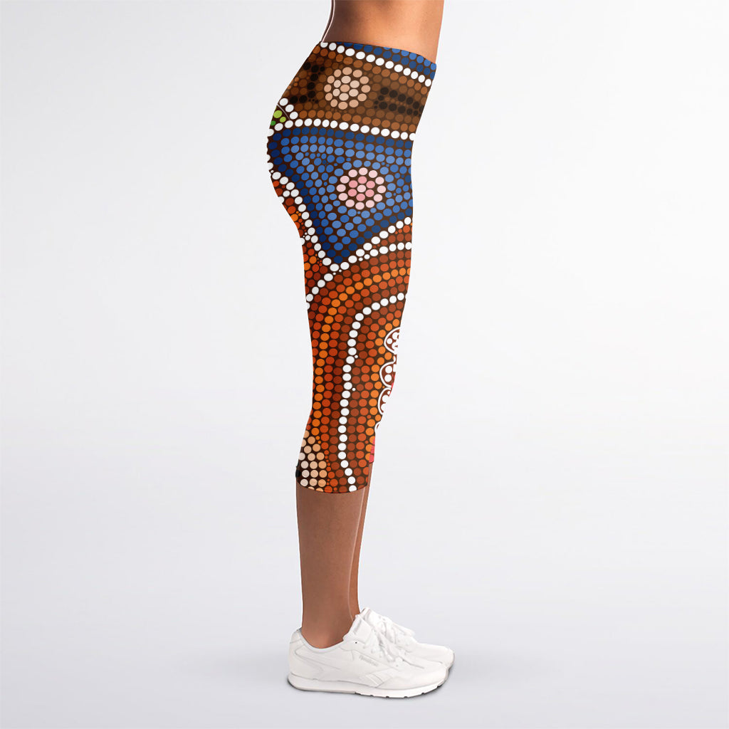 Australian Aboriginal Art Print Women's Capri Leggings