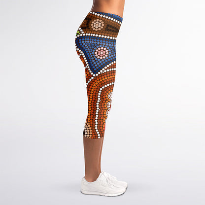 Australian Aboriginal Art Print Women's Capri Leggings