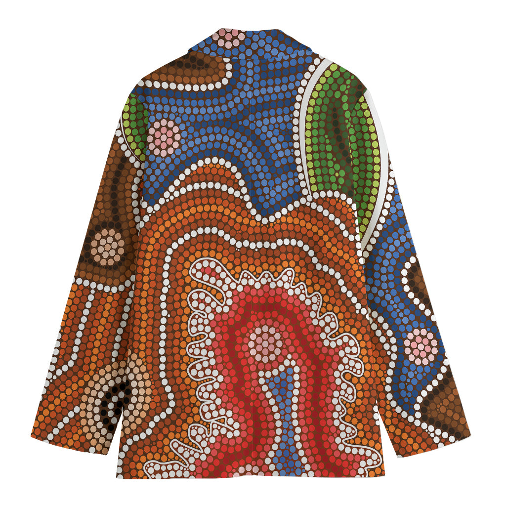 Australian Aboriginal Art Print Women's Cotton Blazer