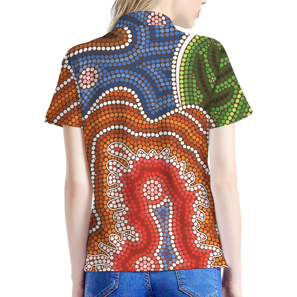 Australian Aboriginal Art Print Women's Polo Shirt