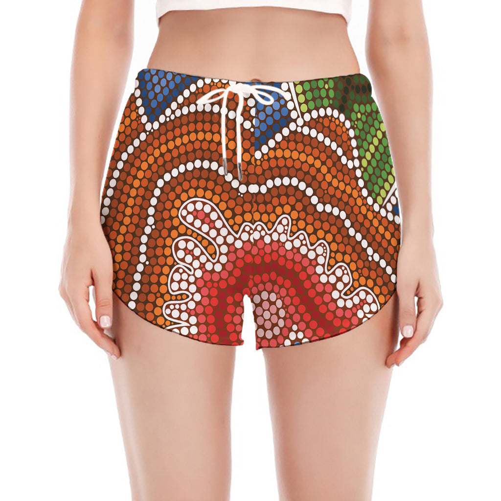 Australian Aboriginal Art Print Women's Split Running Shorts
