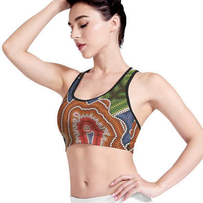 Australian Aboriginal Art Print Women's Sports Bra