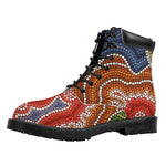 Australian Aboriginal Art Print Work Boots