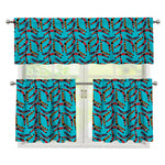 Australian Aboriginal Boomerang Print 3 Piece Kitchen Curtains