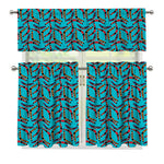 Australian Aboriginal Boomerang Print 3 Piece Kitchen Curtains