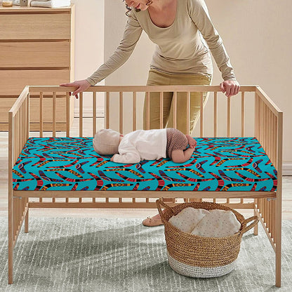 Australian Aboriginal Boomerang Print Baby Crib Sheet