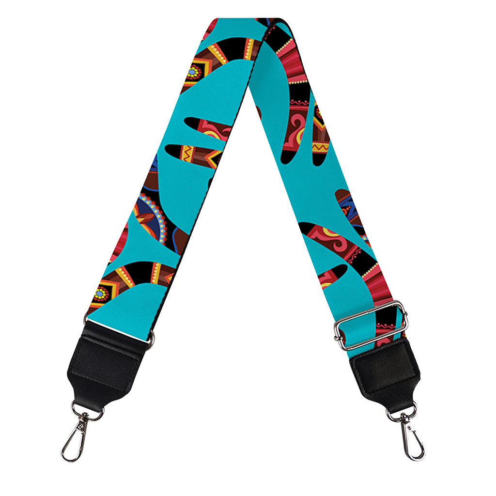 Australian Aboriginal Boomerang Print Bag Strap