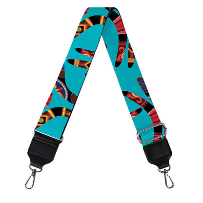 Australian Aboriginal Boomerang Print Bag Strap