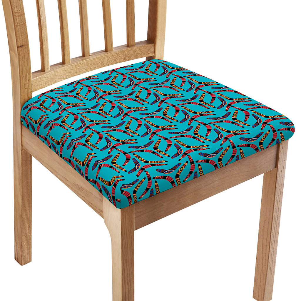 Australian Aboriginal Boomerang Print Chair Cushion Cover