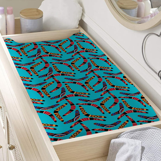 Australian Aboriginal Boomerang Print Changing Pad Cover