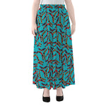 Australian Aboriginal Boomerang Print Chiffon Maxi Skirt