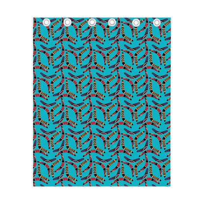 Australian Aboriginal Boomerang Print Curtain