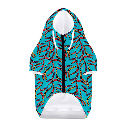 Australian Aboriginal Boomerang Print Dog Zip Up Hoodie