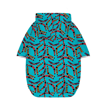 Australian Aboriginal Boomerang Print Dog Zip Up Hoodie
