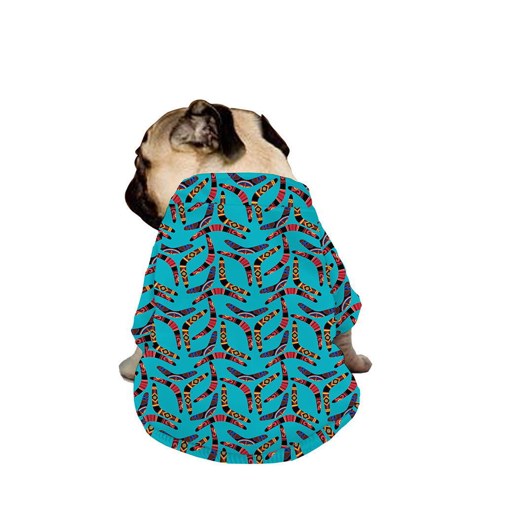 Australian Aboriginal Boomerang Print Dog Zip Up Jacket