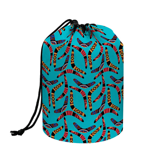 Australian Aboriginal Boomerang Print Drawstring Makeup Bag