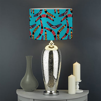 Australian Aboriginal Boomerang Print Drum Lamp Shade