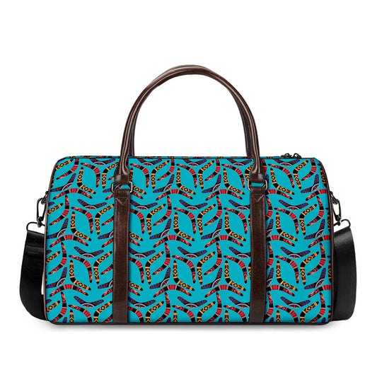 Australian Aboriginal Boomerang Print Duffle Bag