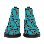 Australian Aboriginal Boomerang Print Flat Ankle Boots