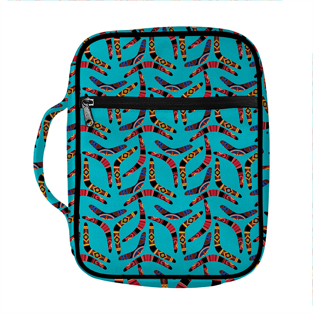 Australian Aboriginal Boomerang Print Front Pocket Bible Bag