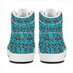 Australian Aboriginal Boomerang Print High Top Leather Sneakers