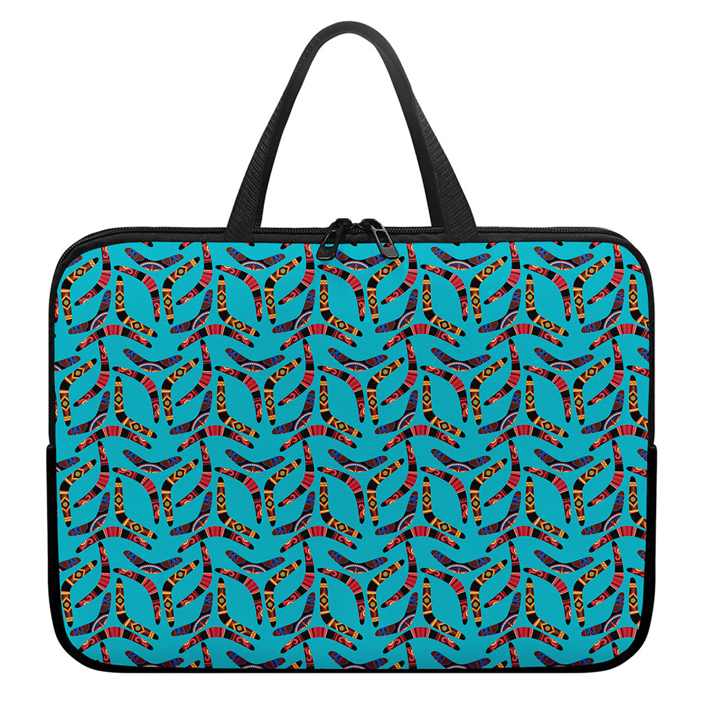 Australian Aboriginal Boomerang Print Laptop Sleeve With Handle