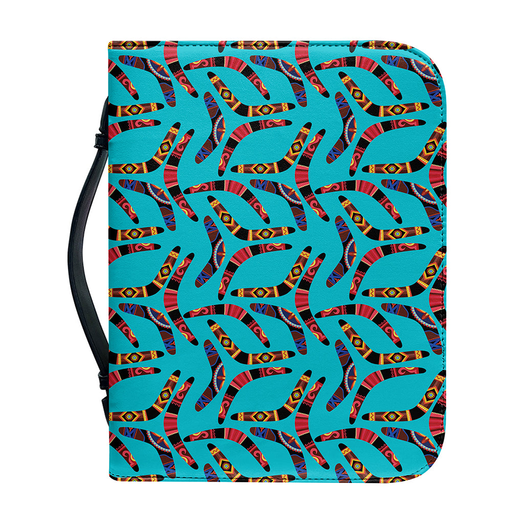 Australian Aboriginal Boomerang Print Leather Bible Cover