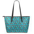 Australian Aboriginal Boomerang Print Leather Tote Bag With Zipper