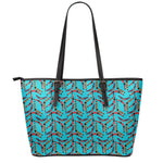 Australian Aboriginal Boomerang Print Leather Tote Bag