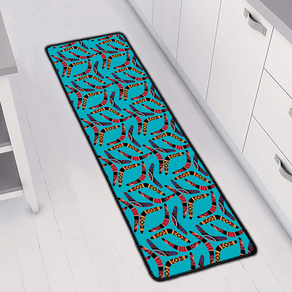 Australian Aboriginal Boomerang Print Long Kitchen Mat