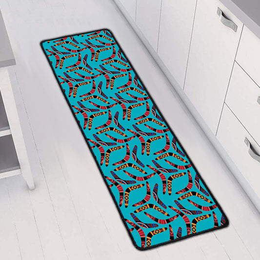Australian Aboriginal Boomerang Print Long Kitchen Mat
