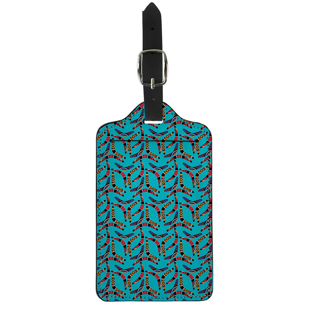Australian Aboriginal Boomerang Print Luggage Tag