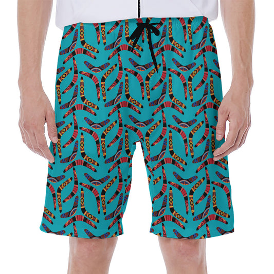 Australian Aboriginal Boomerang Print Men's Beach Shorts