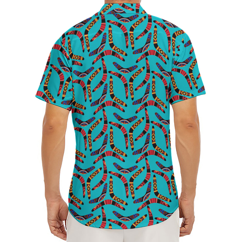 Australian Aboriginal Boomerang Print Men's Deep V-Neck Shirt