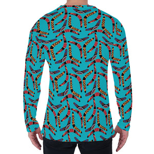 Australian Aboriginal Boomerang Print Men's Long Sleeve T-Shirt