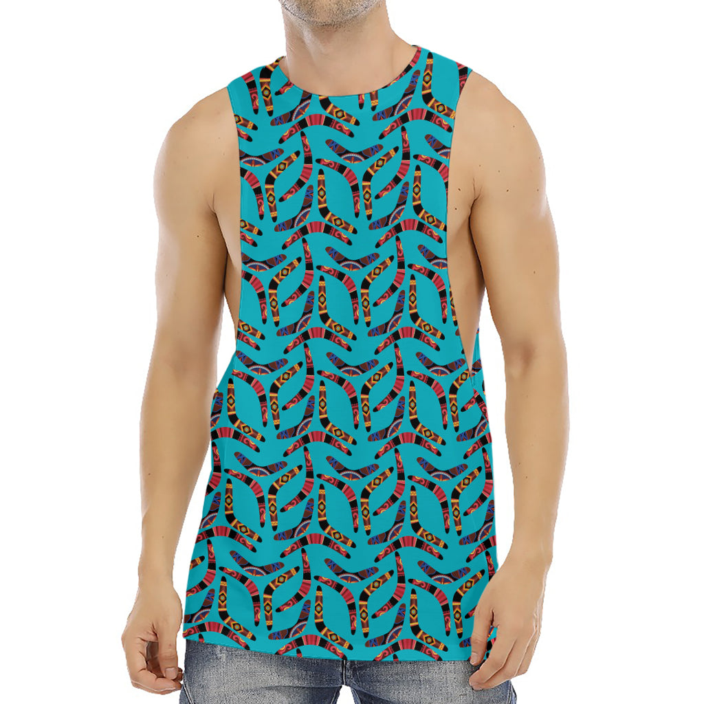 Australian Aboriginal Boomerang Print Men's Muscle Tank Top