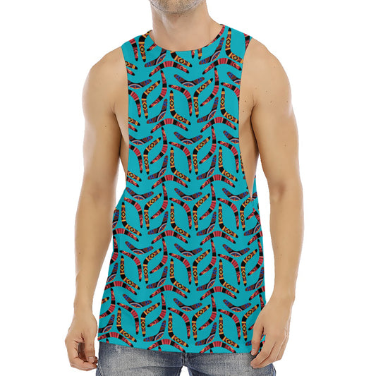 Australian Aboriginal Boomerang Print Men's Muscle Tank Top