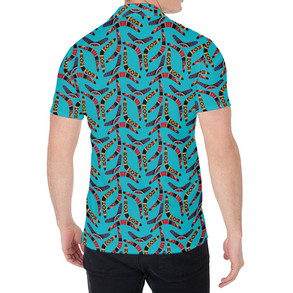 Australian Aboriginal Boomerang Print Men's Shirt