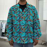 Australian Aboriginal Boomerang Print Men's Shirt Jacket