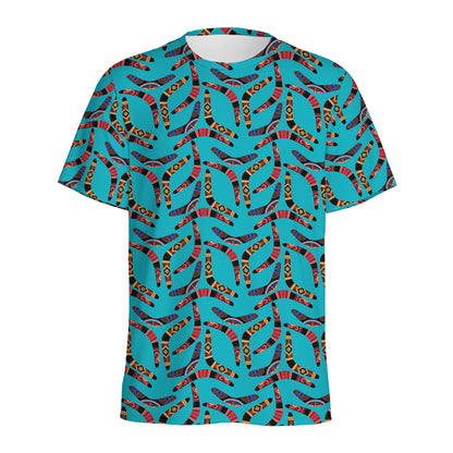 Australian Aboriginal Boomerang Print Men's Sports T-Shirt