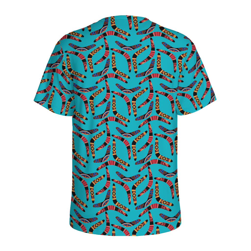 Australian Aboriginal Boomerang Print Men's Sports T-Shirt