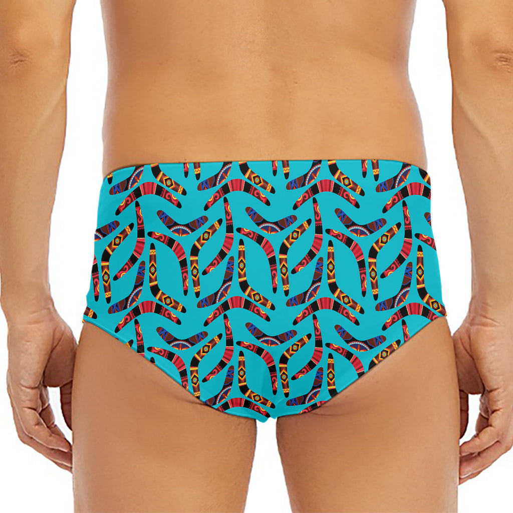 Australian Aboriginal Boomerang Print Men's Triangle Swim Briefs